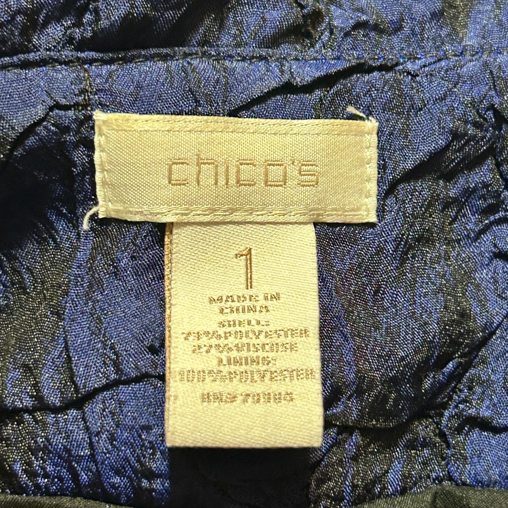 Chico's Textured Navy Blue Coat Size 1- M/8 - Picture 6 of 7